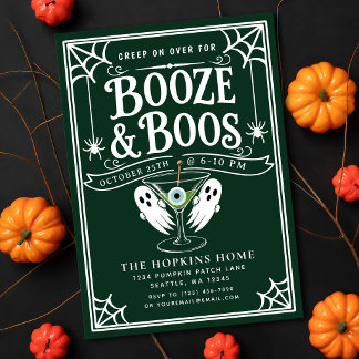 Convite Festa de Halloween Adulto com Bebidas e Espíritos