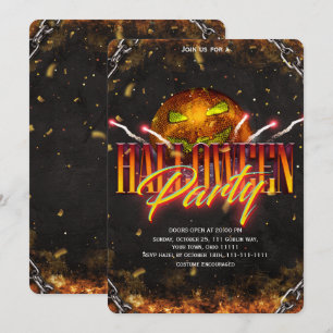 Convite Festa de Halloween Adulto Disco Abóbora