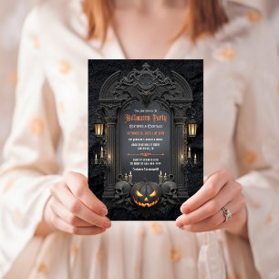 Convite Festa de Halloween Adulto Vintage Dark Gothic