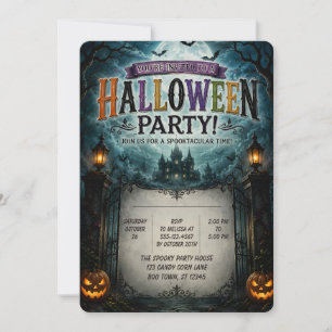Convite 🌙🎃 Festa de Halloween ao Luar Assombrado 🦇🕯️