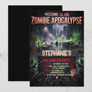 Convite Festa de Halloween Apocalipse Zumbi
