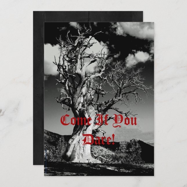 Convite Festa de Halloween, Árvore Spooky Monster Bash (Frente/Verso)