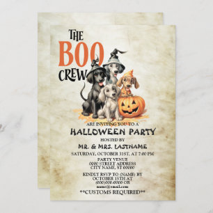 Convite Festa de Halloween Assustador Cães Cães Scary Spoo