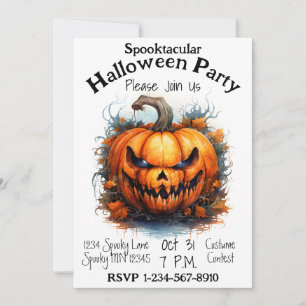 Convite Festa de Halloween assustadora Jack-O-Lanterna