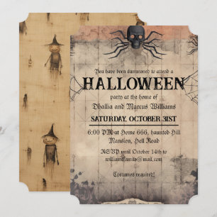 Convite Festa de Halloween Assustadora Vintage
