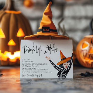 Convite Festa de Halloween 'Beba até o Fim Bruxas' para Ga