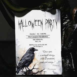 Convite Festa de Halloween Black Raven