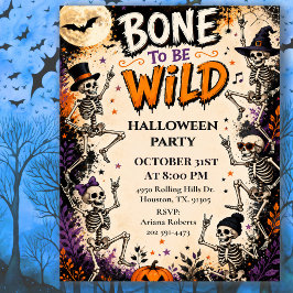 Convite Festa de Halloween Bone To Be Wild