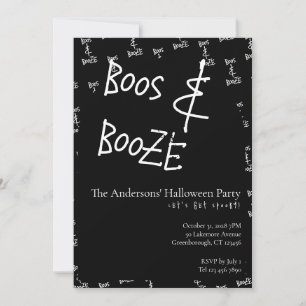 Convite Festa de Halloween Boos and Booze