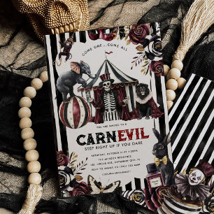Convite Festa de Halloween CARN-EVIL do Circo Sombrio