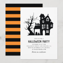 Festa de Halloween. Casa assombrada de preto branc