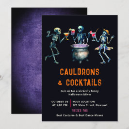Convite Festa de Halloween Cauldron Cocktail Mixer Engraça