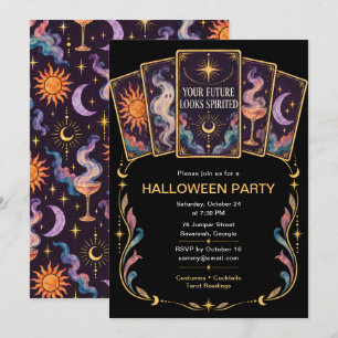 Convite Festa de Halloween com Cartas de Tarot