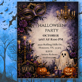 Convite Festa de Halloween com Máscara Fantasmagórica