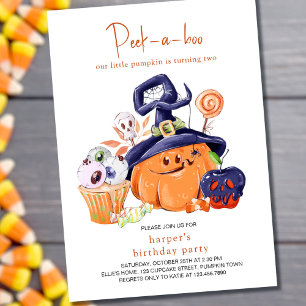Convite Festa de Halloween Comida Little Pumpkin Aniversár