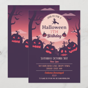 Convite Festa de Halloween Convide Fantasmas Pumpkins Wict