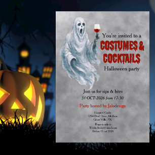 Convite Festa de Halloween Coquetel Fantasia de Fantasma A