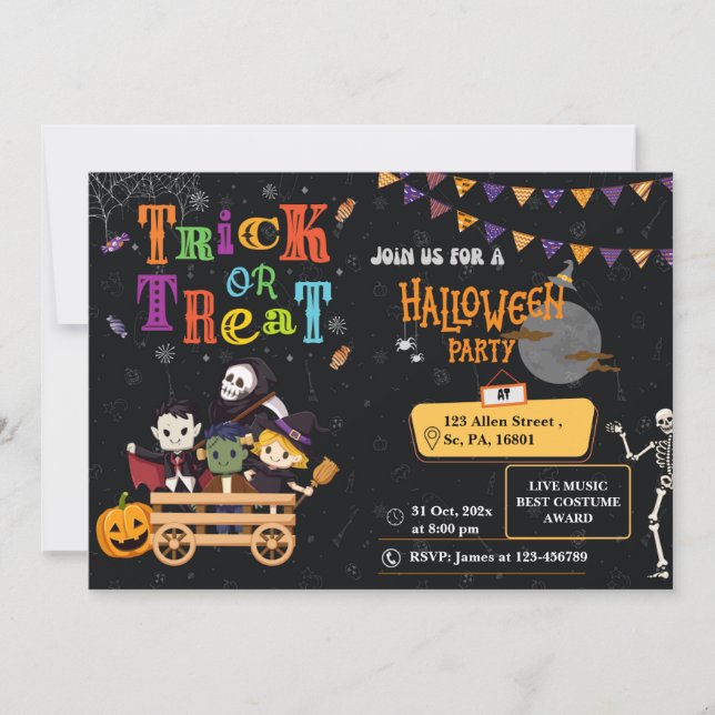 CONVITE FESTA DE HALLOWEEN COSTUME (Frente)