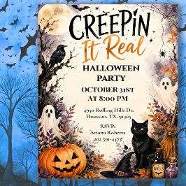 Convite Festa de Halloween 'Creepin' It Real'