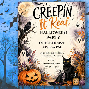 Convite Festa de Halloween 'Creepin' It Real'