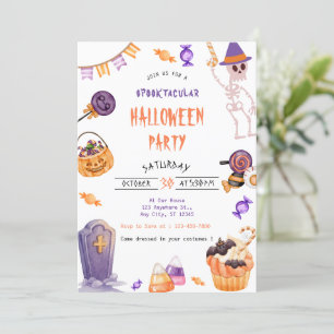 Convite Festa de Halloween Cute Spooky