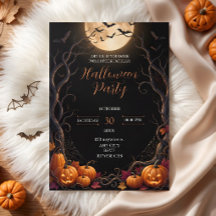 Festa de Halloween da Abóbora da Lua Escura