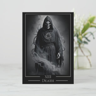 Convite Festa de Halloween da Carta de Tarot da Morte XIII