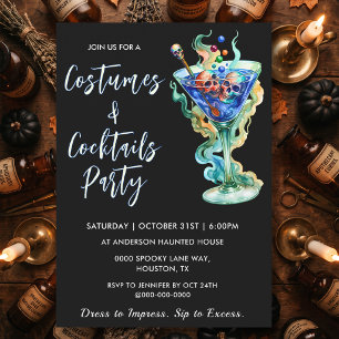 Convite Festa de Halloween da Skull Martini com Fantasias