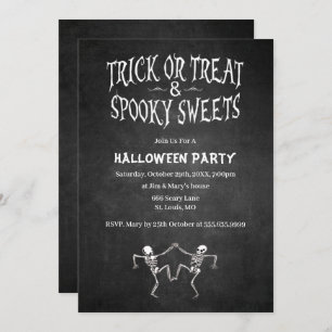 Convite Festa de Halloween Dançando Skeletons