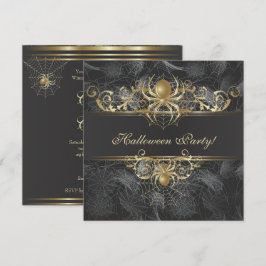 Convite Festa de Halloween das Aranhas de Ouro