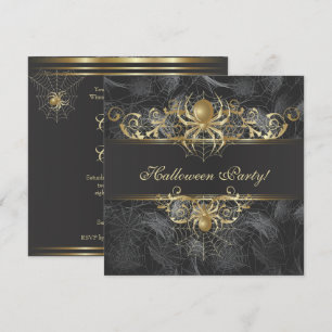 Convite Festa de Halloween das Aranhas de Ouro