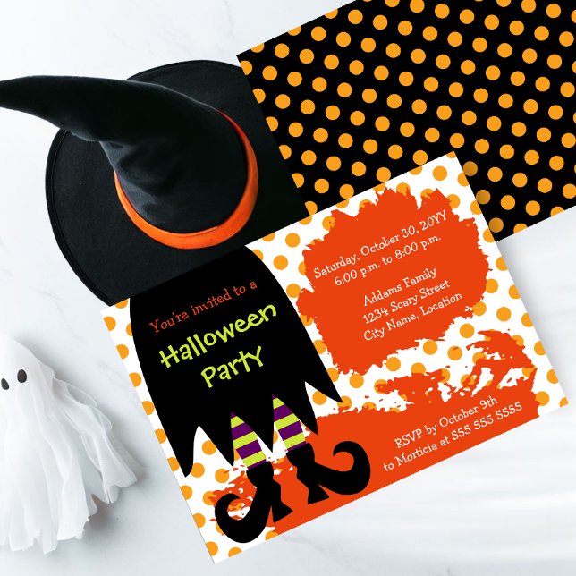 Convite Festa de Halloween das Bruxas (A bewitching Halloween party invite perfect for kids and adults.)