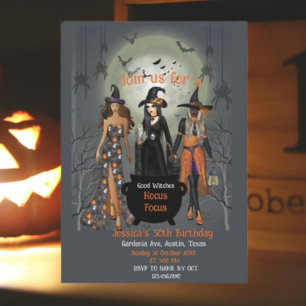 Convite Festa de Halloween das Bruxas Spooky