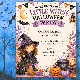 Convite Festa de Halloween das Bruxinhas Fofas
