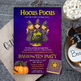 Convite Festa de Halloween das Crianças Hocus Pocus