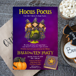 Convite Festa de Halloween das Crianças Hocus Pocus