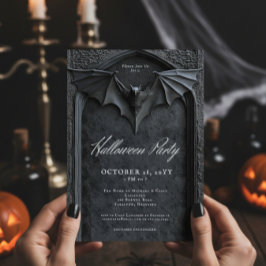 Convite Festa de Halloween de Bat Tombstone Gothic