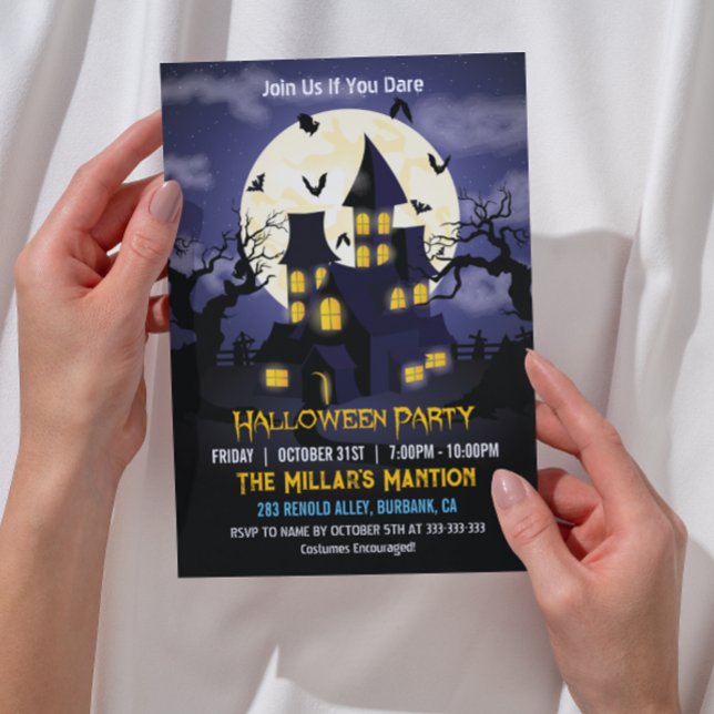 Convite Festa de Halloween de Casa Assombrada Spooky (Criador carregado)