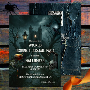 Convite Festa de Halloween de Cocktail e Costume