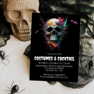 Convite Festa de Halloween de Costumes e Cocktail