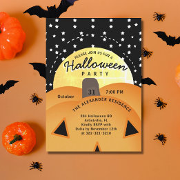 Convite Festa de Halloween de Jack O Lantern, Cute Spookie