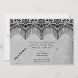 Convite Festa de Halloween de Lace Gótica Elegante