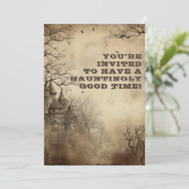 Convite Festa de Halloween de Mansão Assustadora Spooktacu