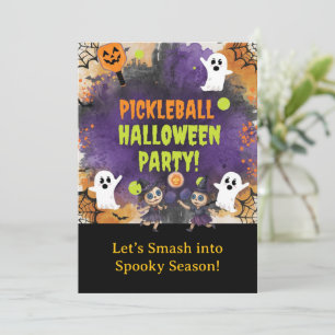 Convite Festa de Halloween de Pickleball