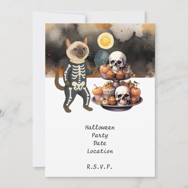 Convite Festa de Halloween de Picleball e Amigos (Frente)