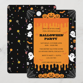 Convite Festa de Halloween de Slime Sinistro