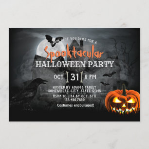 Convite Festa de Halloween de Spookie Pumpkin assombrado