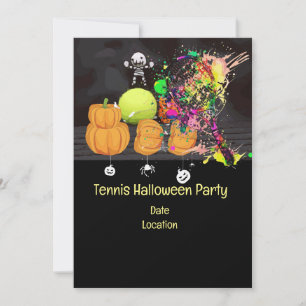 Convite Festa de Halloween de tênis com tênis e fantasma