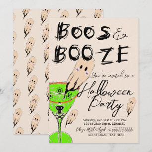 Convite Festa de Halloween de Vaias e Bebidas Alcoólicas B