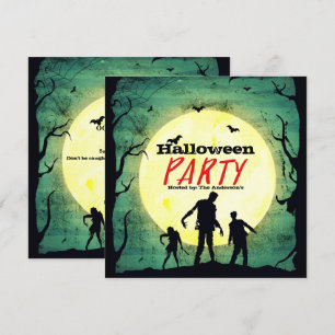 Convite Festa de Halloween de Zumbis Mortos-Vivos
